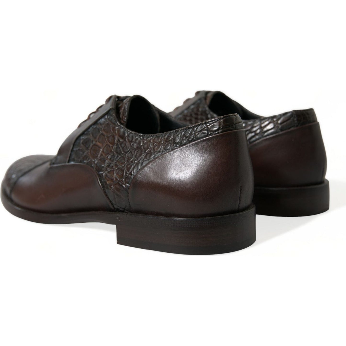 Dolce & Gabbana Elegant Textured Leather Oxford Dress Shoes brown-exotic-leather-lace-up-oxford-dress-shoes