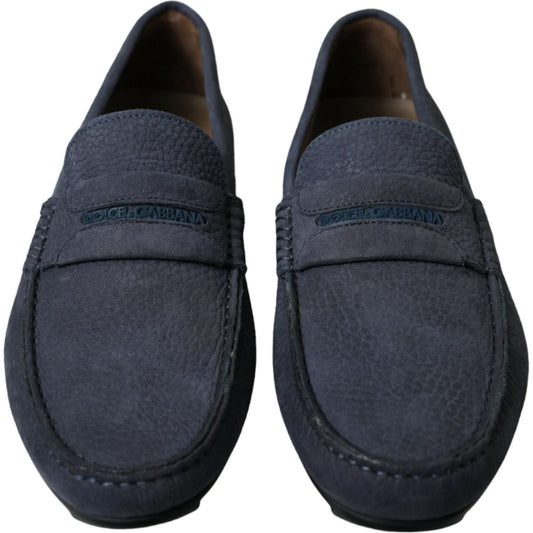 Dolce & Gabbana Elegant Blue Leather Moccasin Shoes blue-calfskin-leather-slip-on-moccasin-shoes