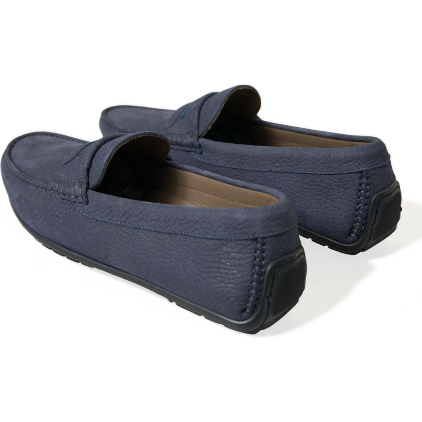 Dolce & Gabbana Elegant Blue Leather Moccasin Shoes blue-calfskin-leather-slip-on-moccasin-shoes