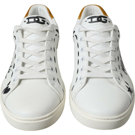 Dolce & Gabbana | Sleek White Low Top Leather Sneakers| McRichard Designer Brands   