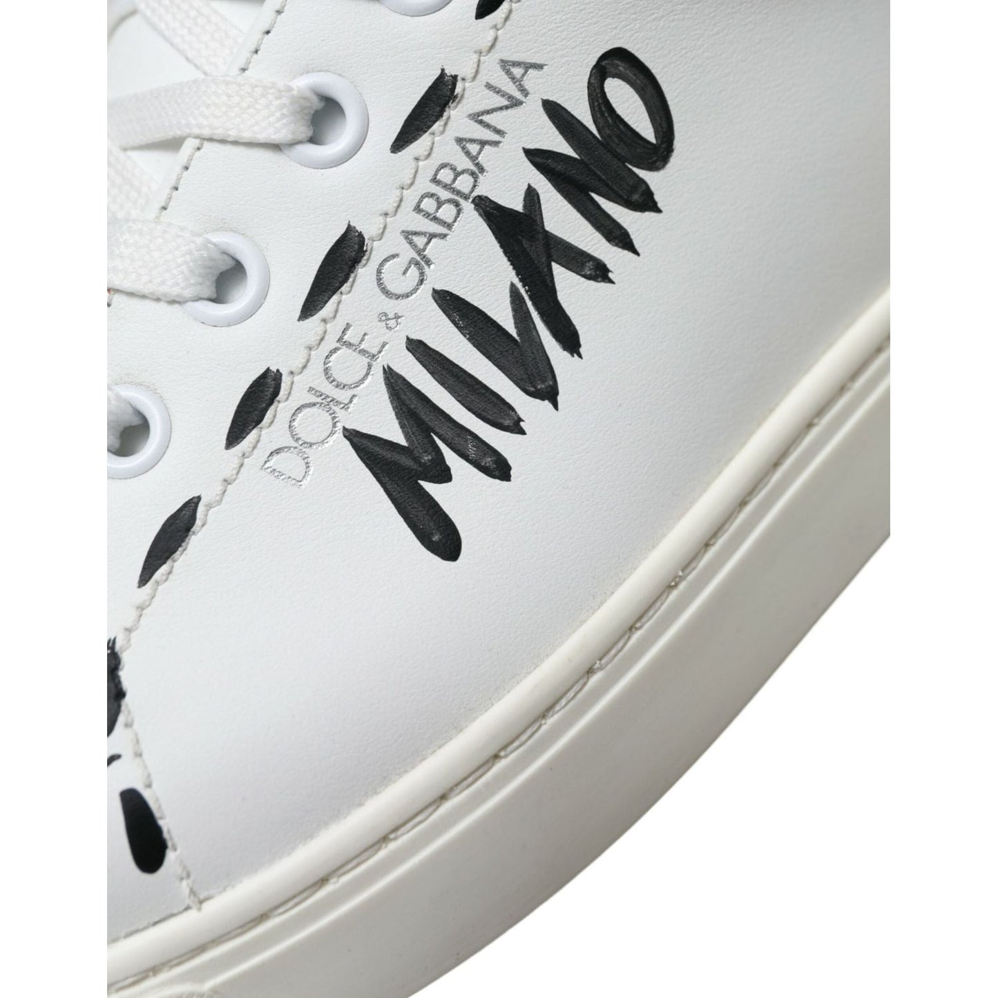 Dolce & Gabbana Sleek White Low Top Leather Sneakers white-leather-love-milano-men-sneakers-shoes