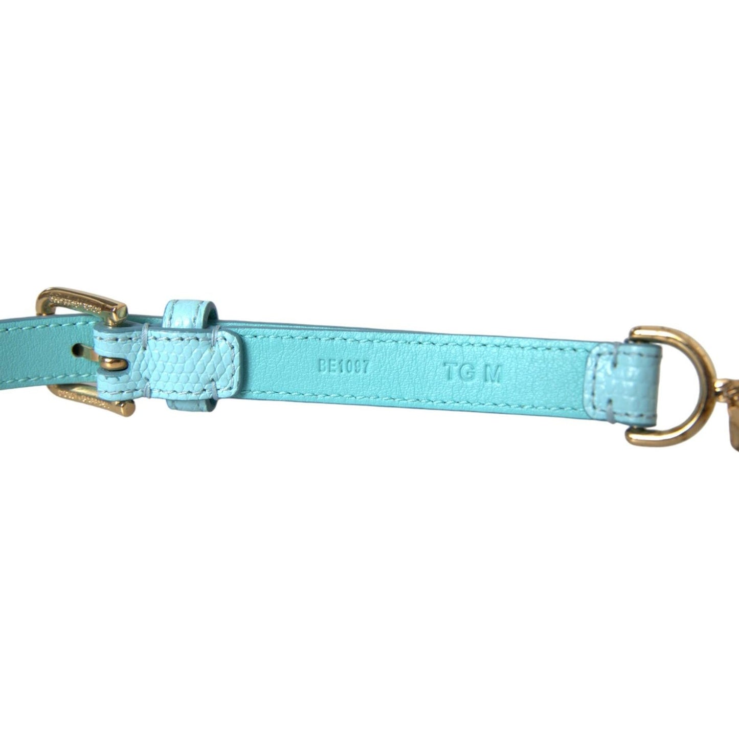 Dolce & Gabbana Light Blue Leather Crystal Chain Waist Belt light-blue-leather-crystal-chain-waist-belt