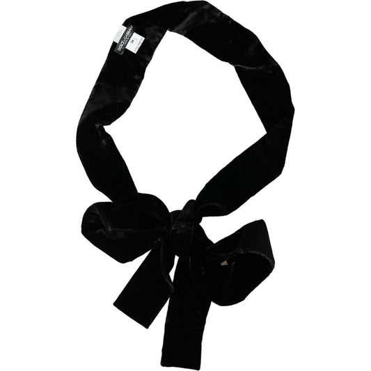 Dolce & Gabbana | Black Viscose Wide Waist Women Belt| McRichard Designer Brands   