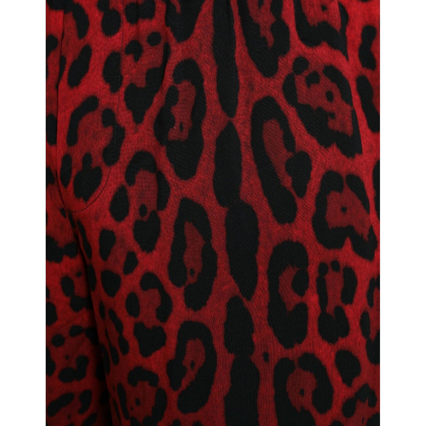 Dolce & Gabbana Red Leopard Print Viscose Bermuda Shorts red-leopard-print-viscose-bermuda-shorts