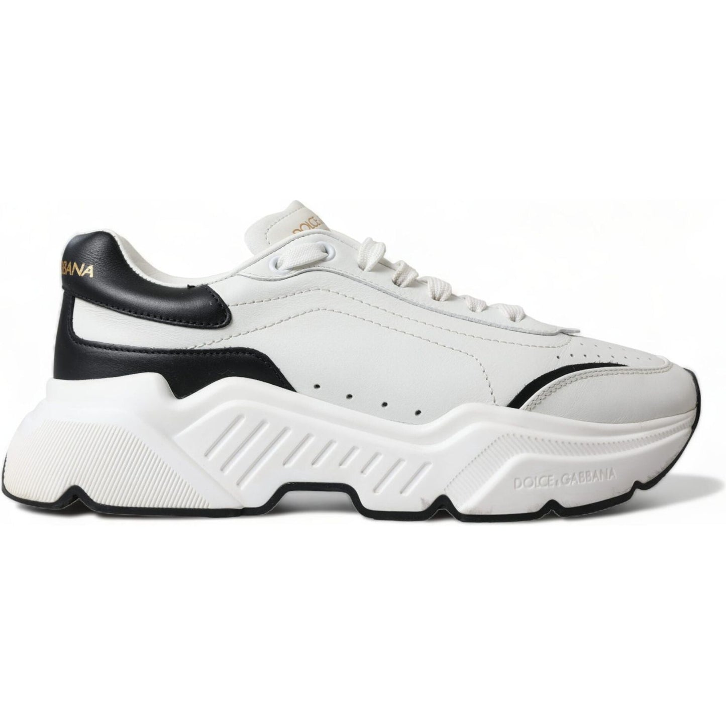 Dolce & Gabbana Chic Black & White Daymaster Leather Sneakers white-black-low-top-daymaster-sneakers-shoes-1