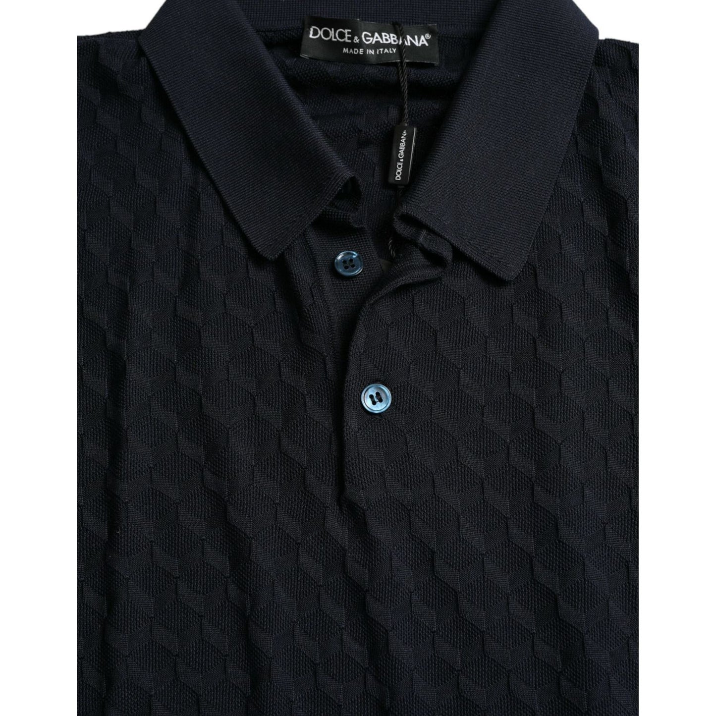 Dolce & Gabbana Dark Blue Collared Short Sleeve Polo T-shirt dark-blue-collared-short-sleeve-polo-t-shirt-1