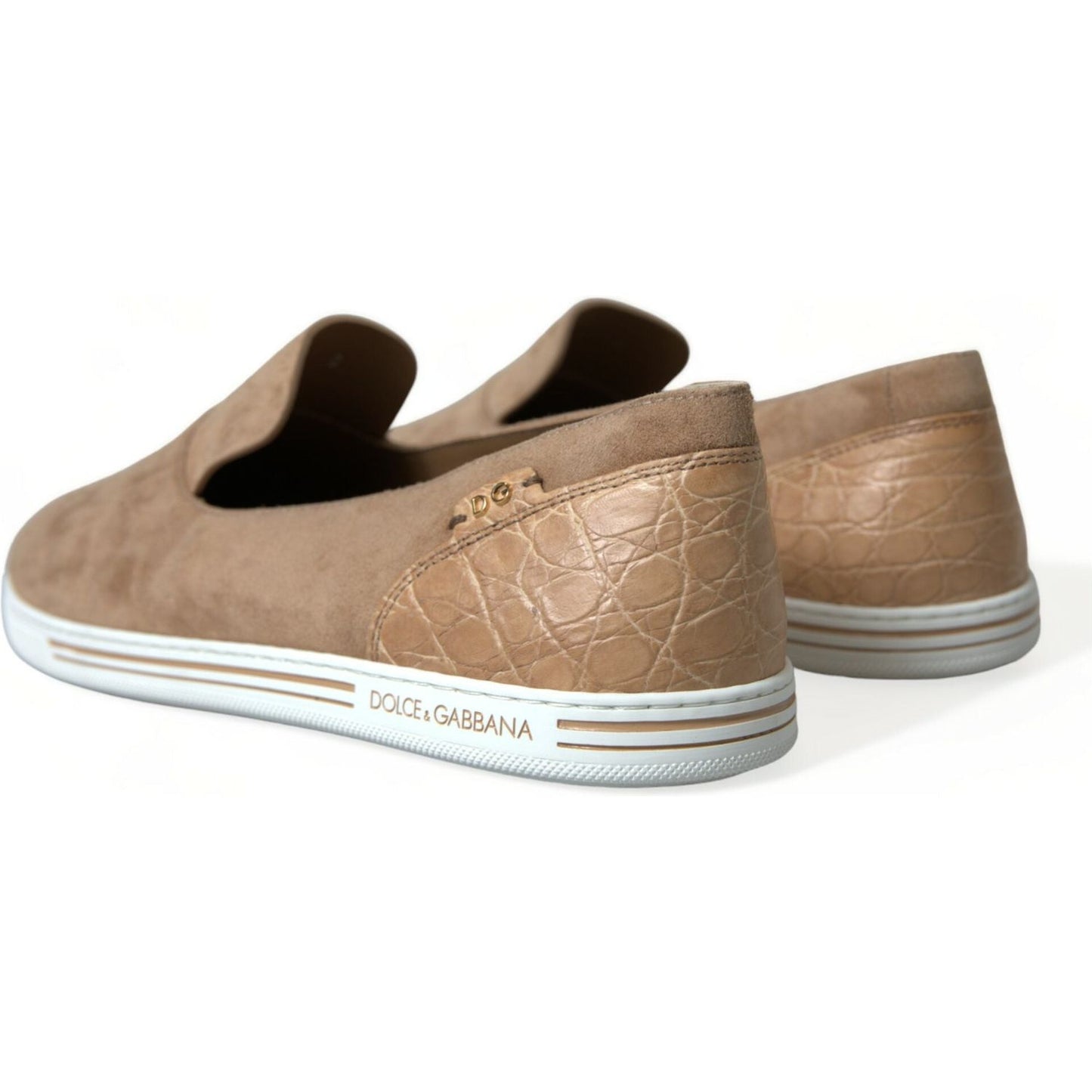 Dolce & Gabbana | Elegant Beige Leather Loafers| McRichard Designer Brands   