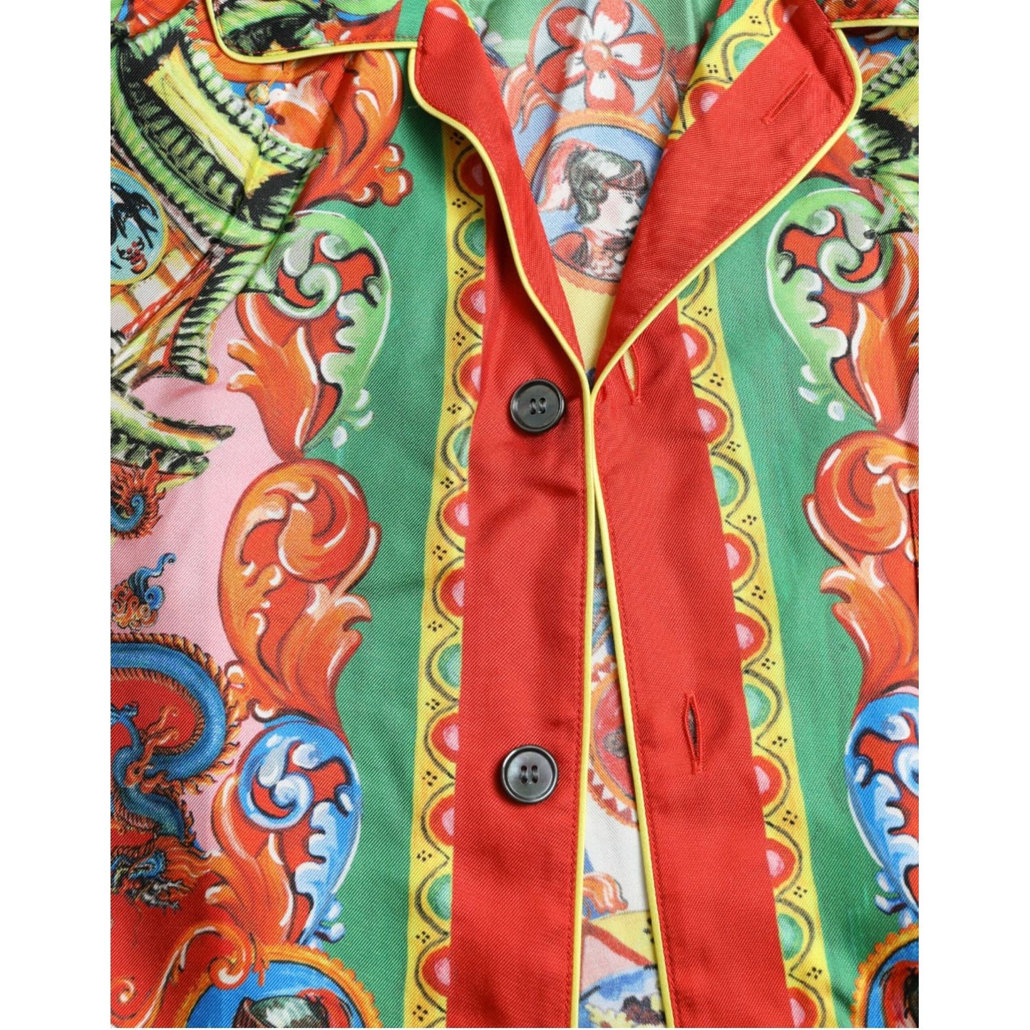 Dolce & Gabbana Multicolor Patterned Button Down Casual Shirt multicolor-patterned-button-down-casual-shirt