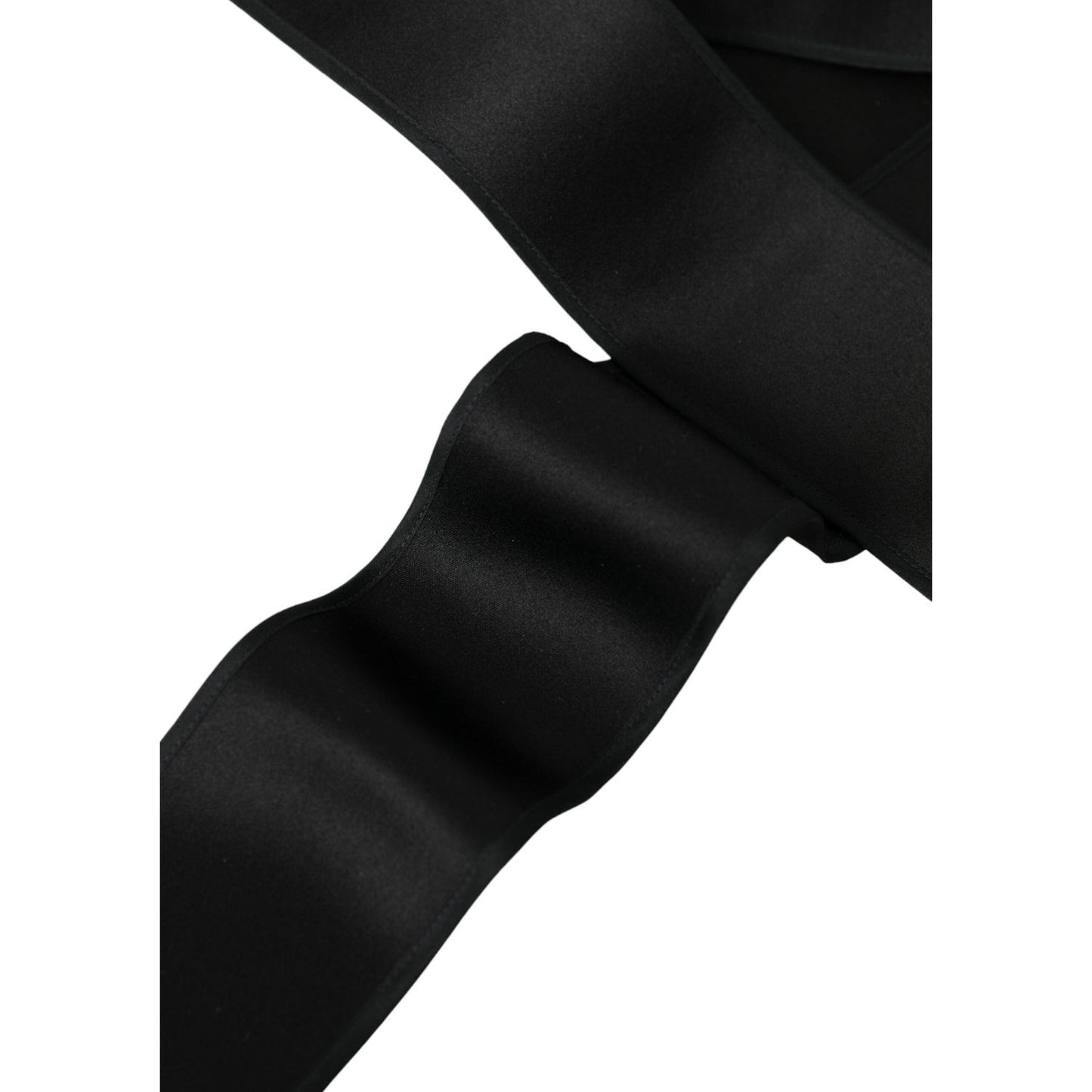 Dolce & Gabbana Black Silk Satin Waist Women Belt black-silk-satin-waist-women-belt