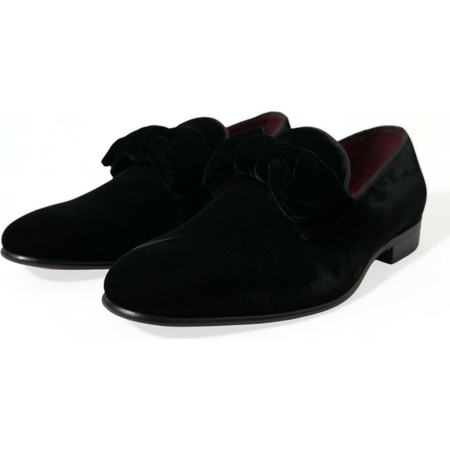 Dolce & Gabbana Elegant Black Velvet Loafers - Men's Luxury Footwear black-velvet-loafers-formal-dress-shoes-2