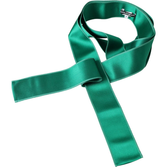 Dolce & Gabbana Green Silk Satin Waist Women Belt green-silk-satin-waist-women-belt-1