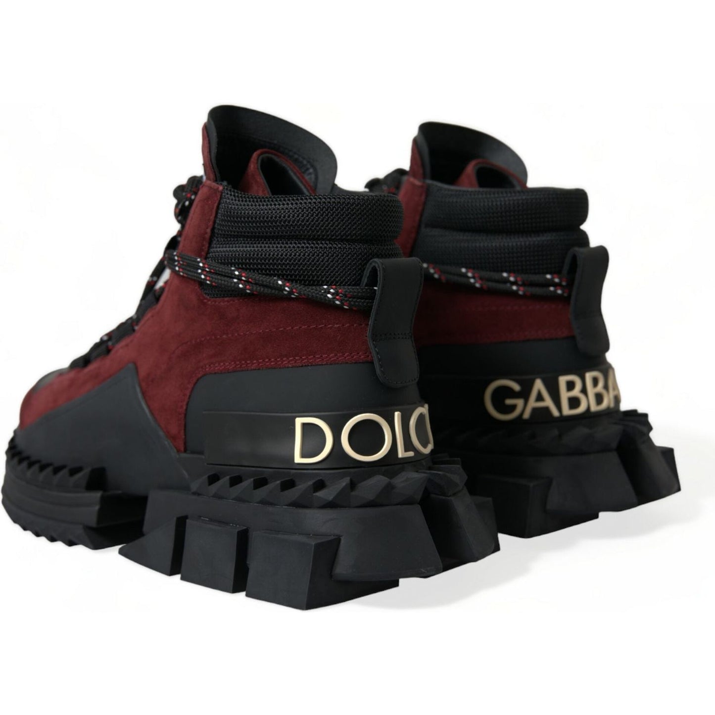 Dolce & Gabbana | Burgundy Leather High Top Sneakers| McRichard Designer Brands   