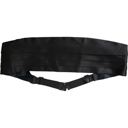 Dolce & Gabbana Black Men Wide Waist Silk Belt Cummerbund black-men-wide-waist-silk-belt-cummerbund-1