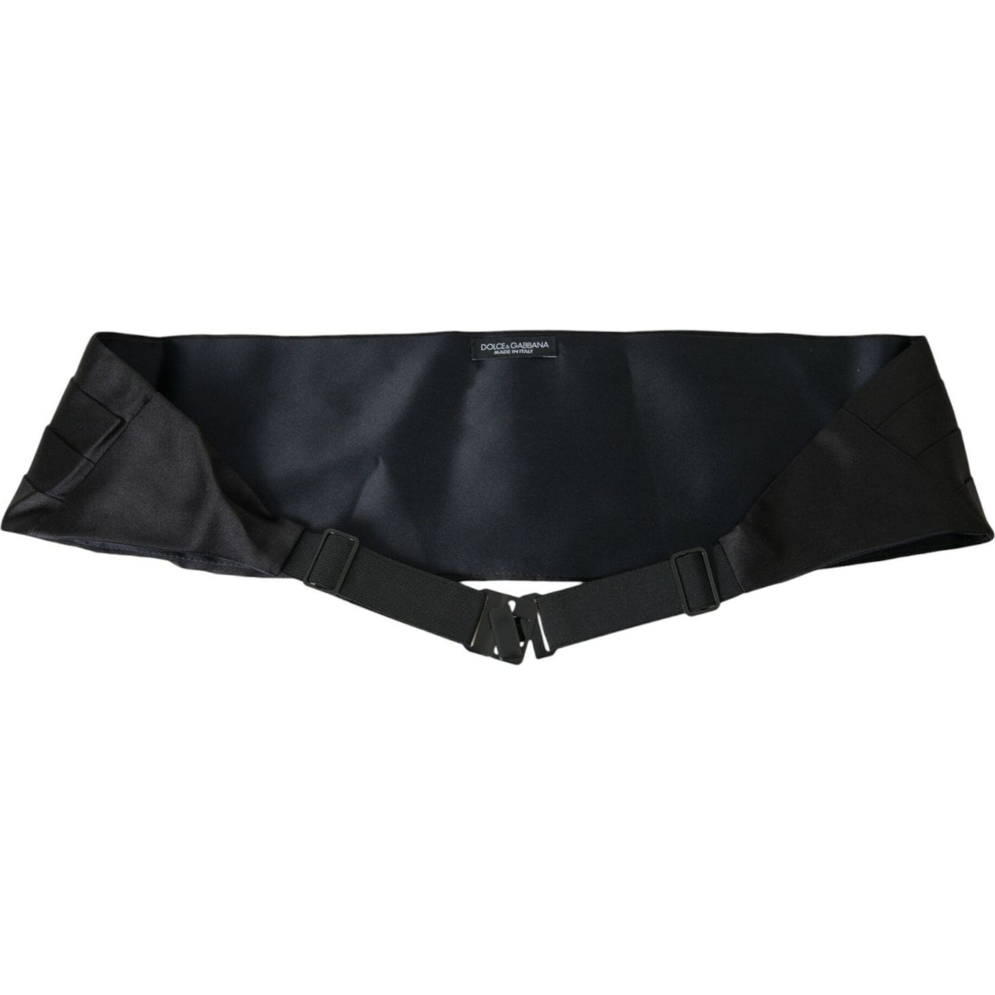 Dolce & Gabbana Black Men Wide Waist Silk Belt Cummerbund black-men-wide-waist-silk-belt-cummerbund-1