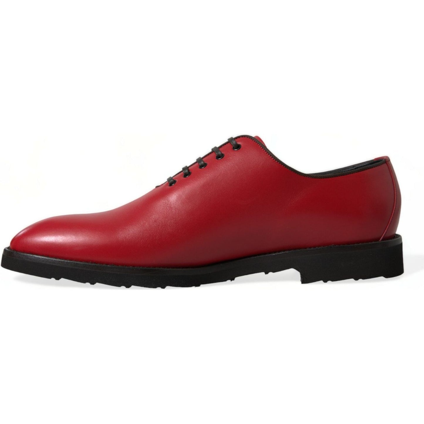 Dolce & Gabbana Elegant Red Leather Oxford Dress Shoes red-leather-lace-up-oxford-men-dress-shoes