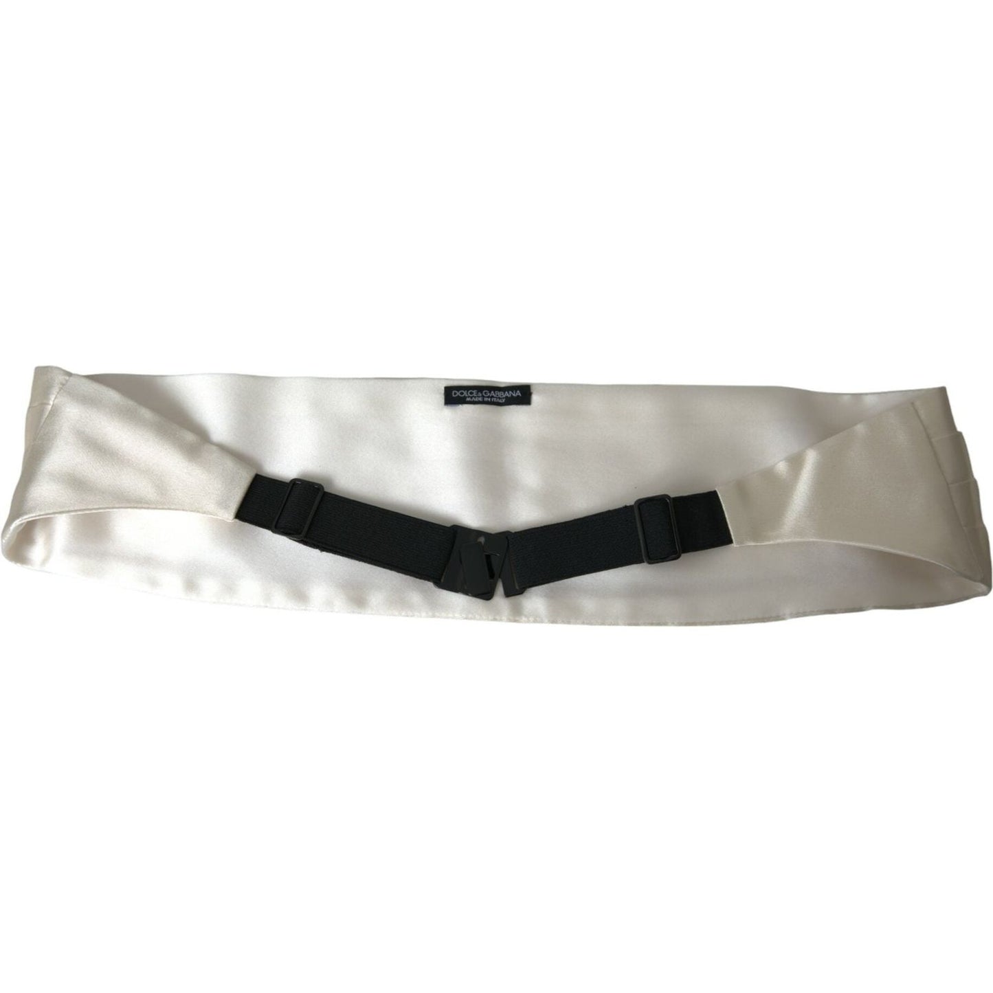 Dolce & Gabbana White Men Wide Waist Silk Belt Cummerbund white-men-wide-waist-silk-belt-cummerbund-1