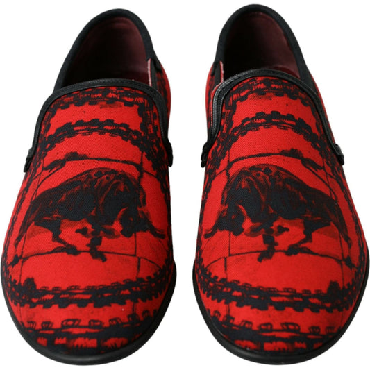 Dolce & Gabbana | Torero-Inspired Luxe Red & Black Loafers| McRichard Designer Brands   