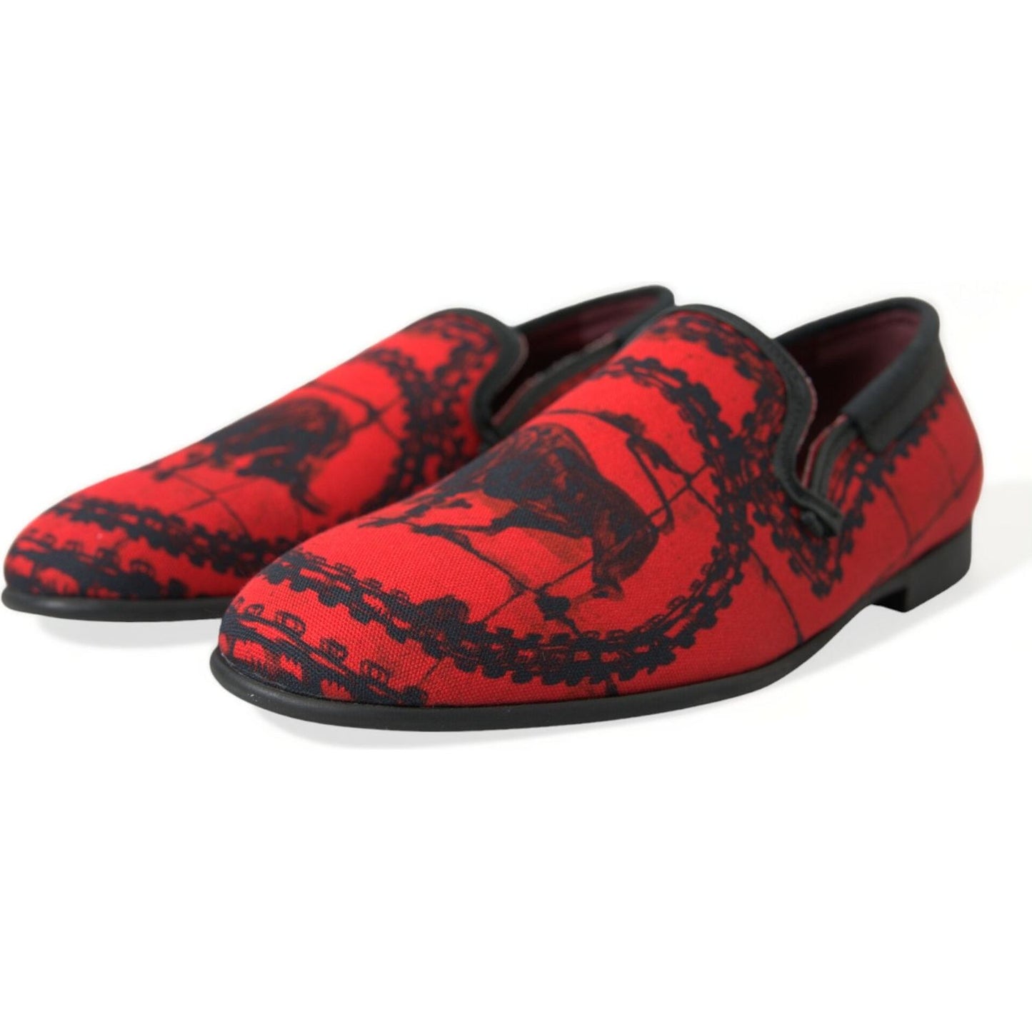 Torero-Inspired Luxe Red & Black Loafers