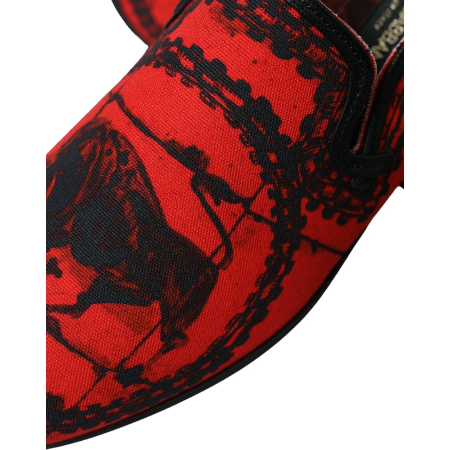 Dolce & Gabbana Torero-Inspired Luxe Red & Black Loafers red-black-torero-loafers-slippers-men-shoes