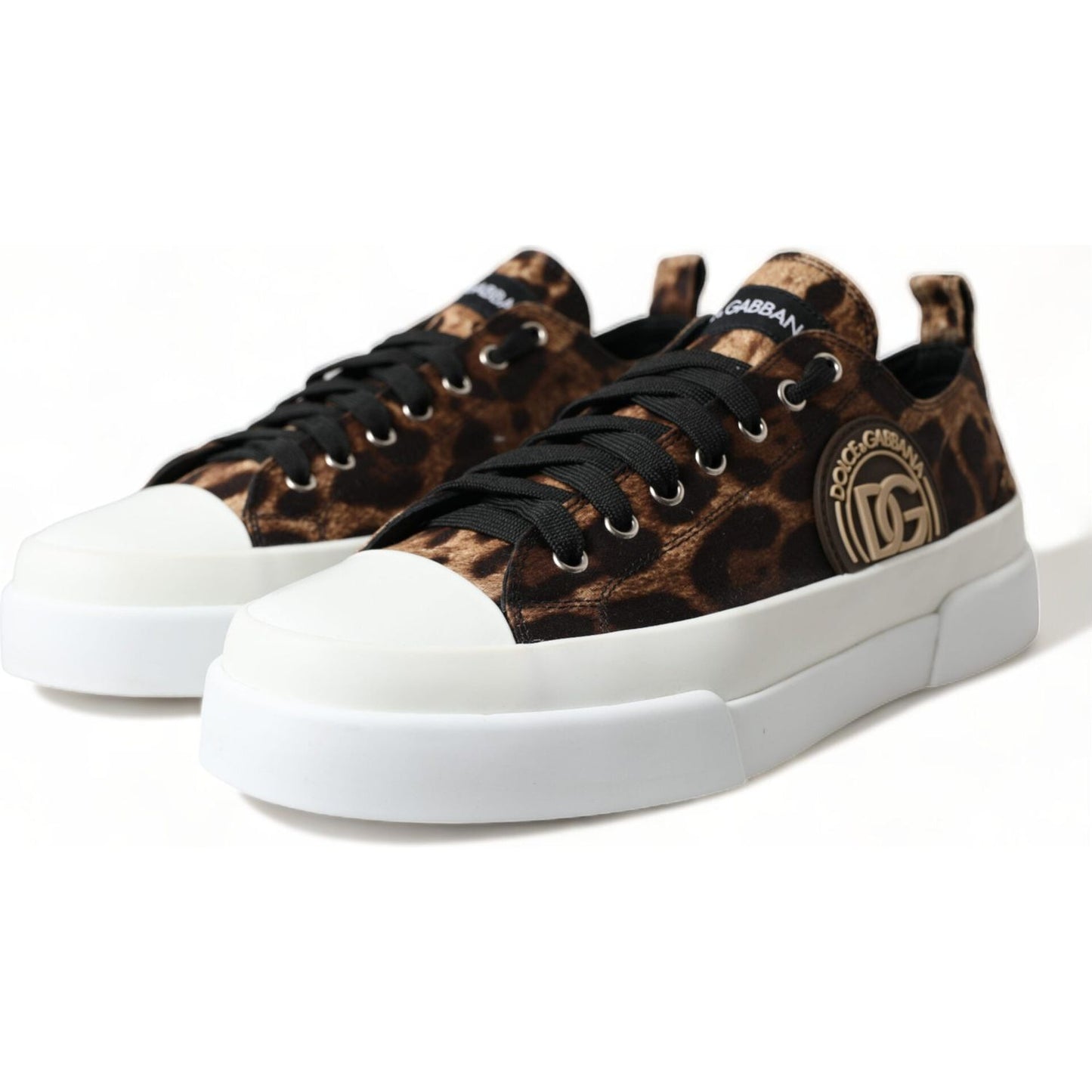 Dolce & Gabbana Elegant Leopard Print Casual Sneakers brown-leopard-canvas-sneakers-shoes