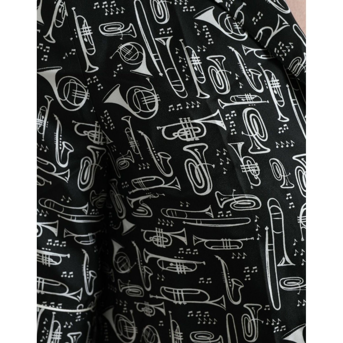 Dolce & Gabbana Elegant Silk Polo T-Shirt with Trumpet Print elegant-silk-polo-t-shirt-with-trumpet-print