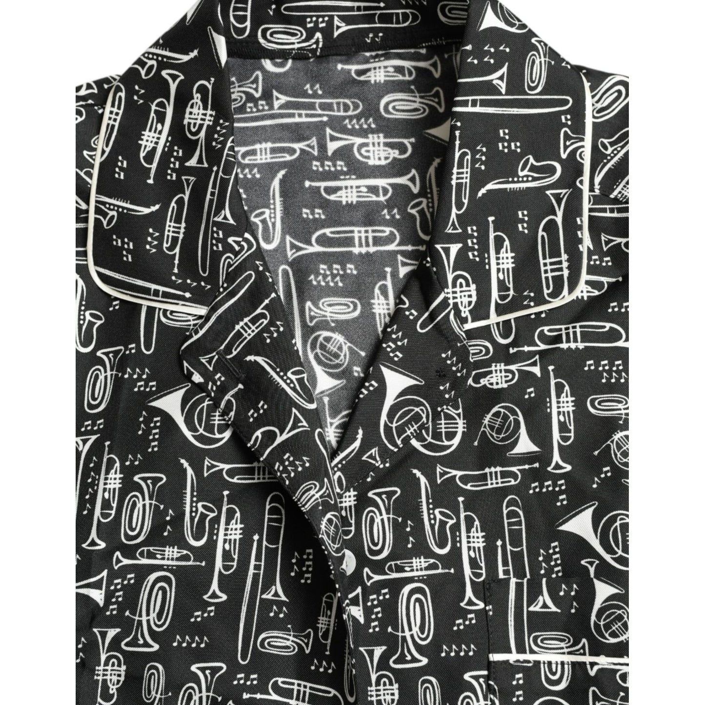 Dolce & Gabbana Elegant Silk Polo T-Shirt with Trumpet Print elegant-silk-polo-t-shirt-with-trumpet-print