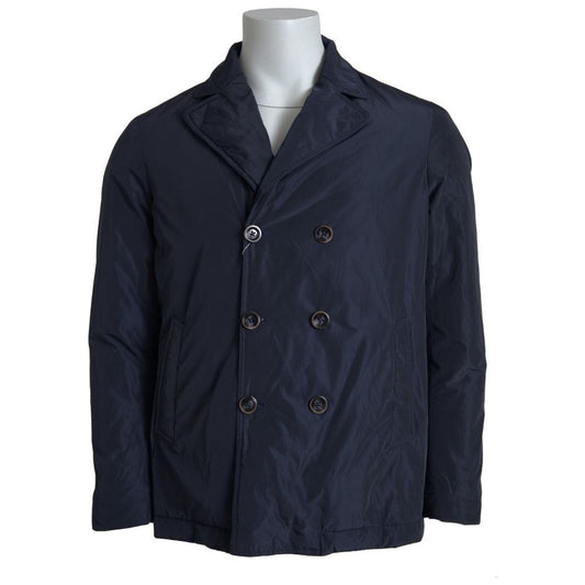 Domenico Tagliente Elegant Double-Breasted Blue Jacket blue-polyester-long-sleeve-jacket-1 465A4308-Medium-e8ba631f-500.jpg