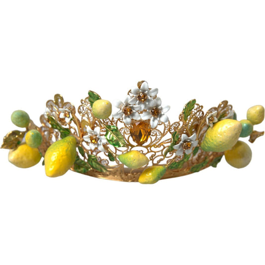Dolce & GabbanaGold Tone Brass Crystal Sicily Lemon Head Crown TiaraMcRichard Designer Brands£899.00