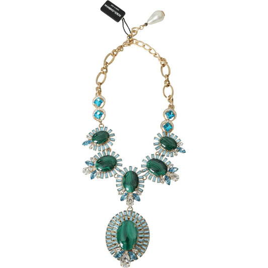 Dolce & Gabbana | Gold ToneBrass PIETRE OVALI Crystal Embellished Necklace| McRichard Designer Brands   