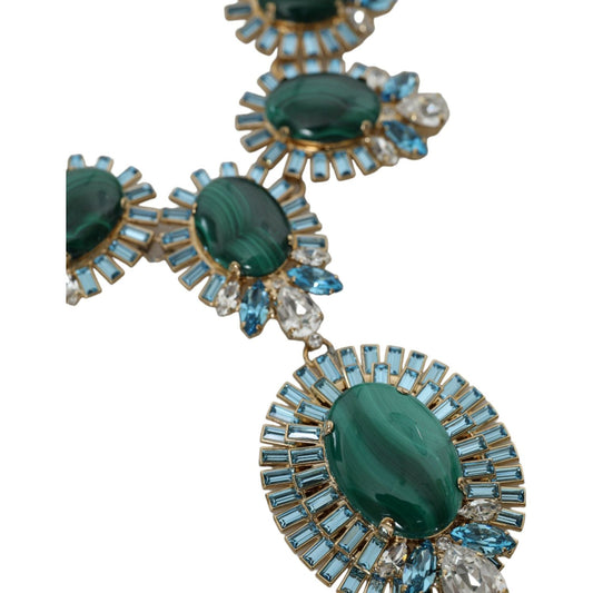 Dolce & Gabbana | Gold ToneBrass PIETRE OVALI Crystal Embellished Necklace| McRichard Designer Brands   