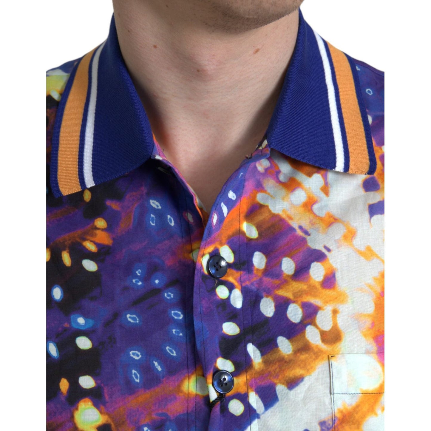 Dolce & Gabbana Multicolor Luminarie Print Cotton Casual Shirt multicolor-luminarie-print-cotton-casual-shirt
