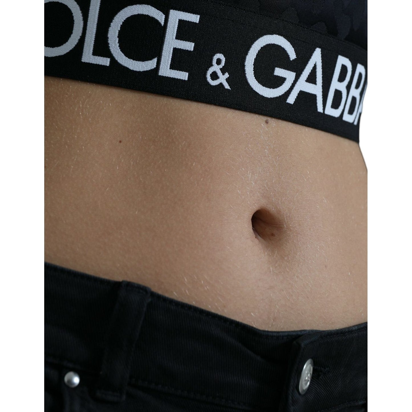 Dolce & Gabbana Elegant Black Cropped Top with Zip Closure elegant-black-cropped-top-with-zip-closure