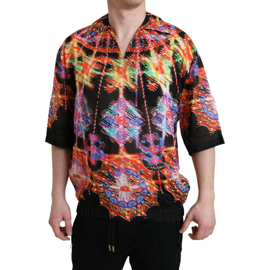 Dolce & Gabbana Multicolor Luminarie Print Cotton T-shirt multicolor-luminarie-print-cotton-t-shirt