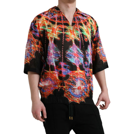 Multicolor Luminarie Print Cotton T-shirt