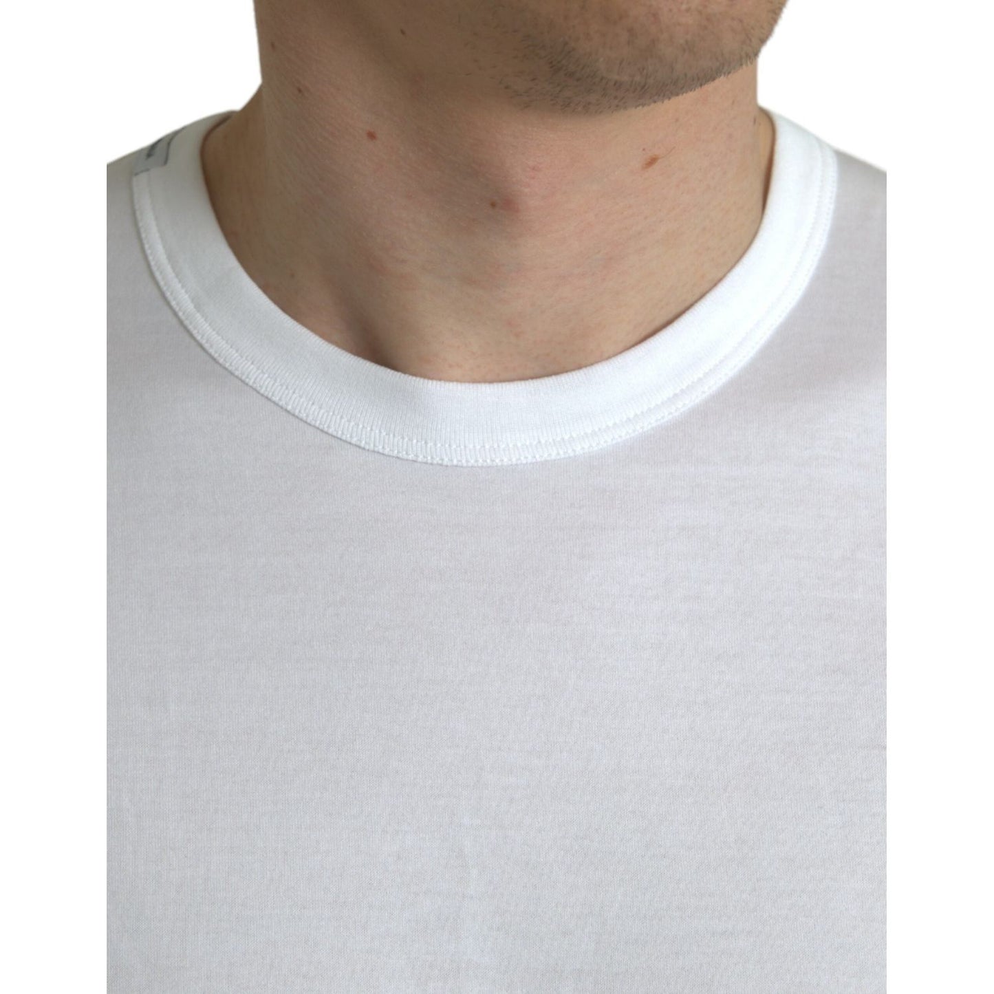 Dolce & Gabbana White Logo Crew Neck Short Sleeves T-shirt white-logo-crew-neck-short-sleeves-t-shirt