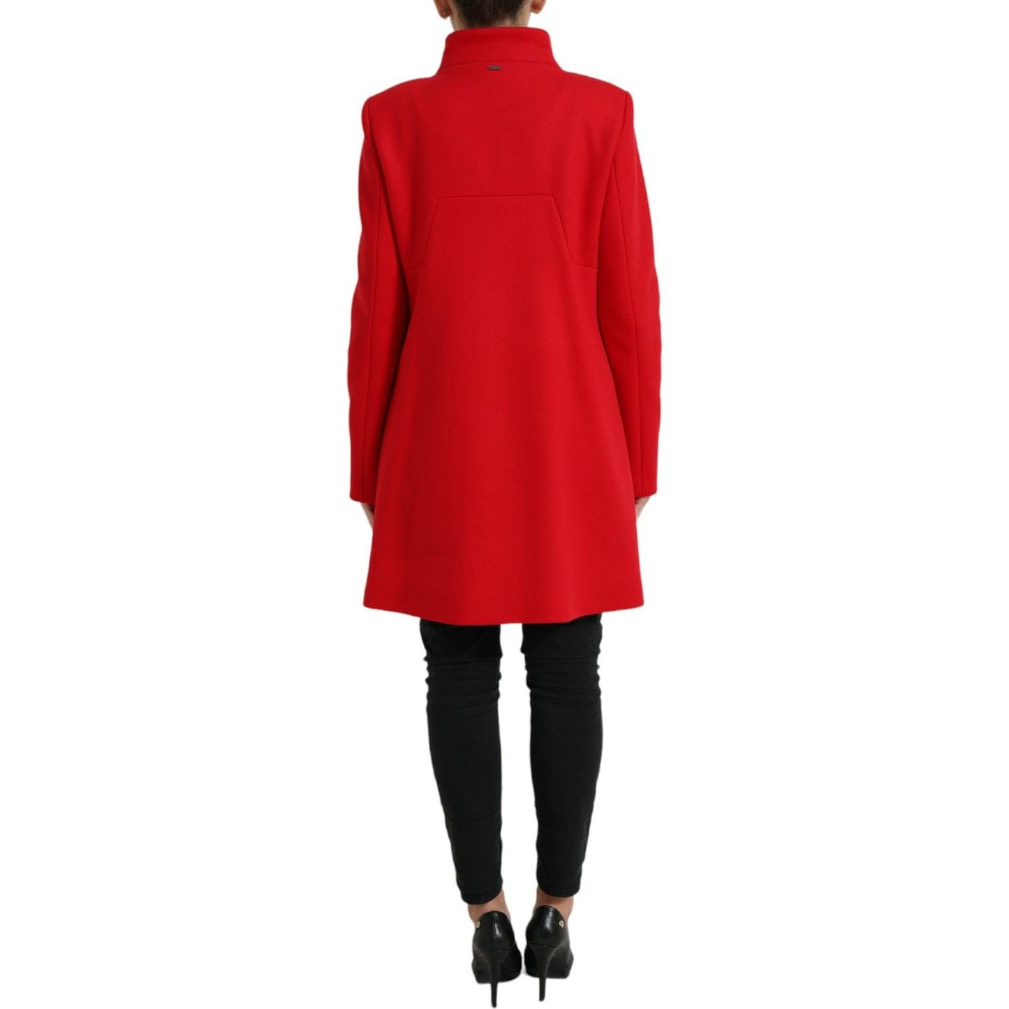 Liu Jo | Elegant Red Double Breasted Long Coat| McRichard Designer Brands   