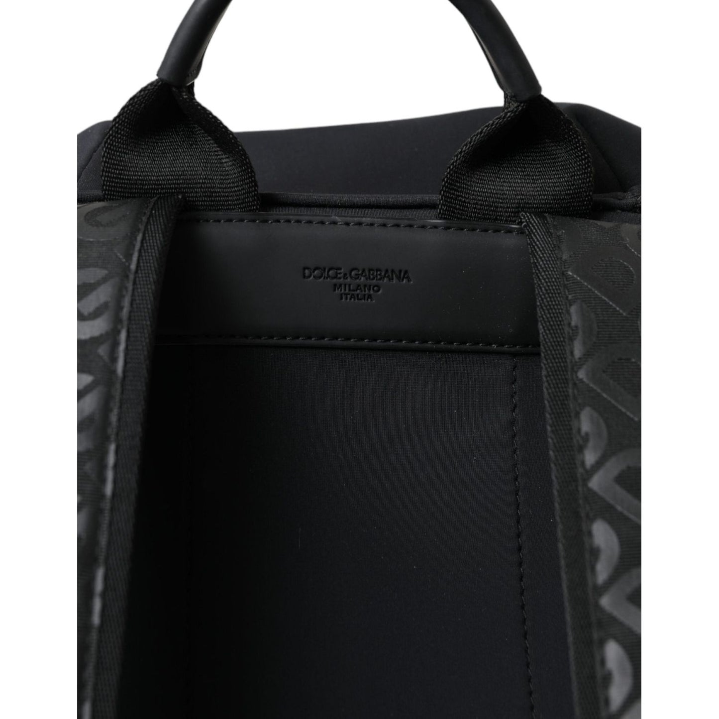 Black Neoprene Nylon DG Logo School Backpack Bag
