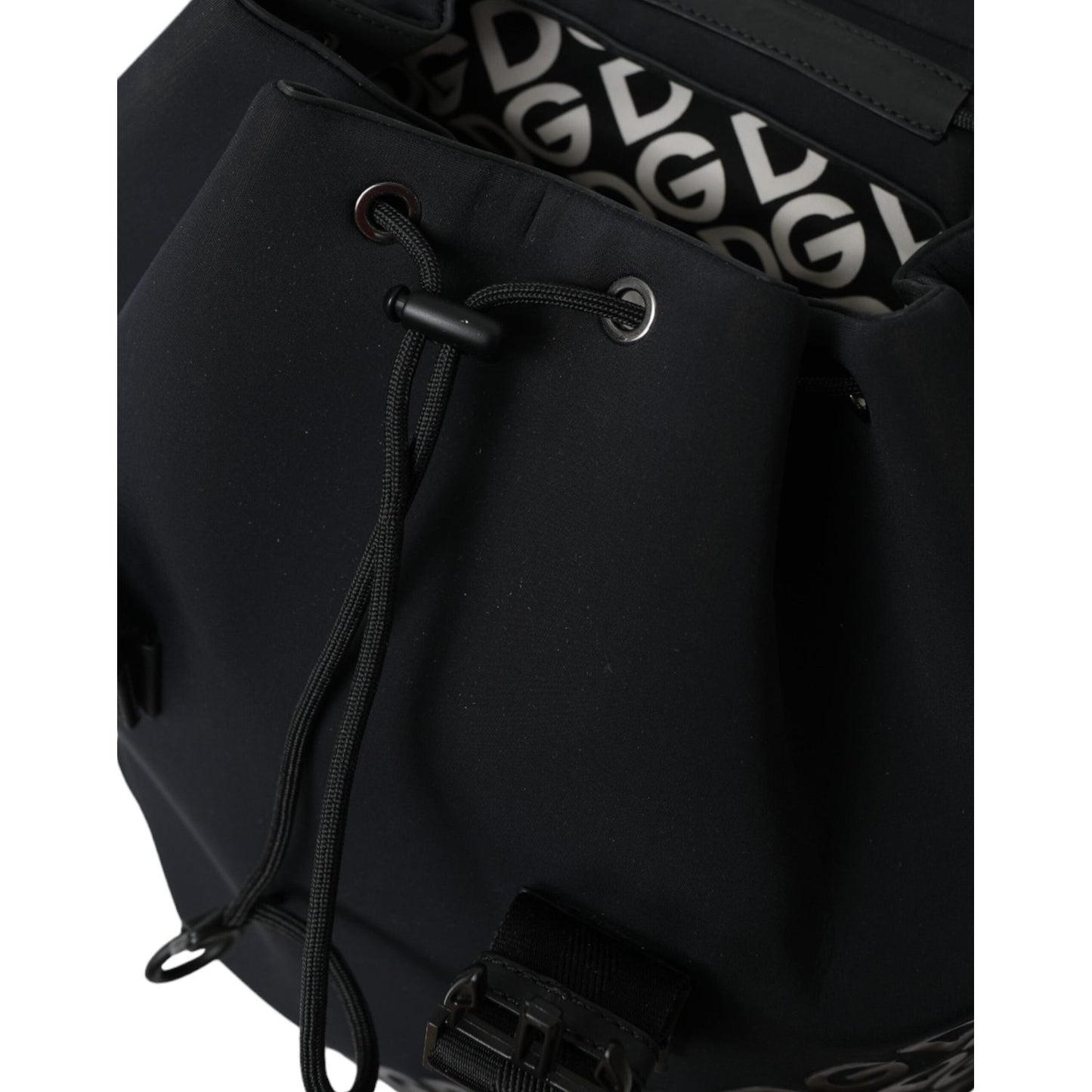 Black Neoprene Nylon DG Logo School Backpack Bag