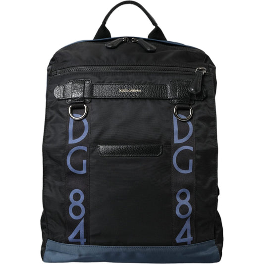 Black Nylon DG Logo School Backpack Men Bag