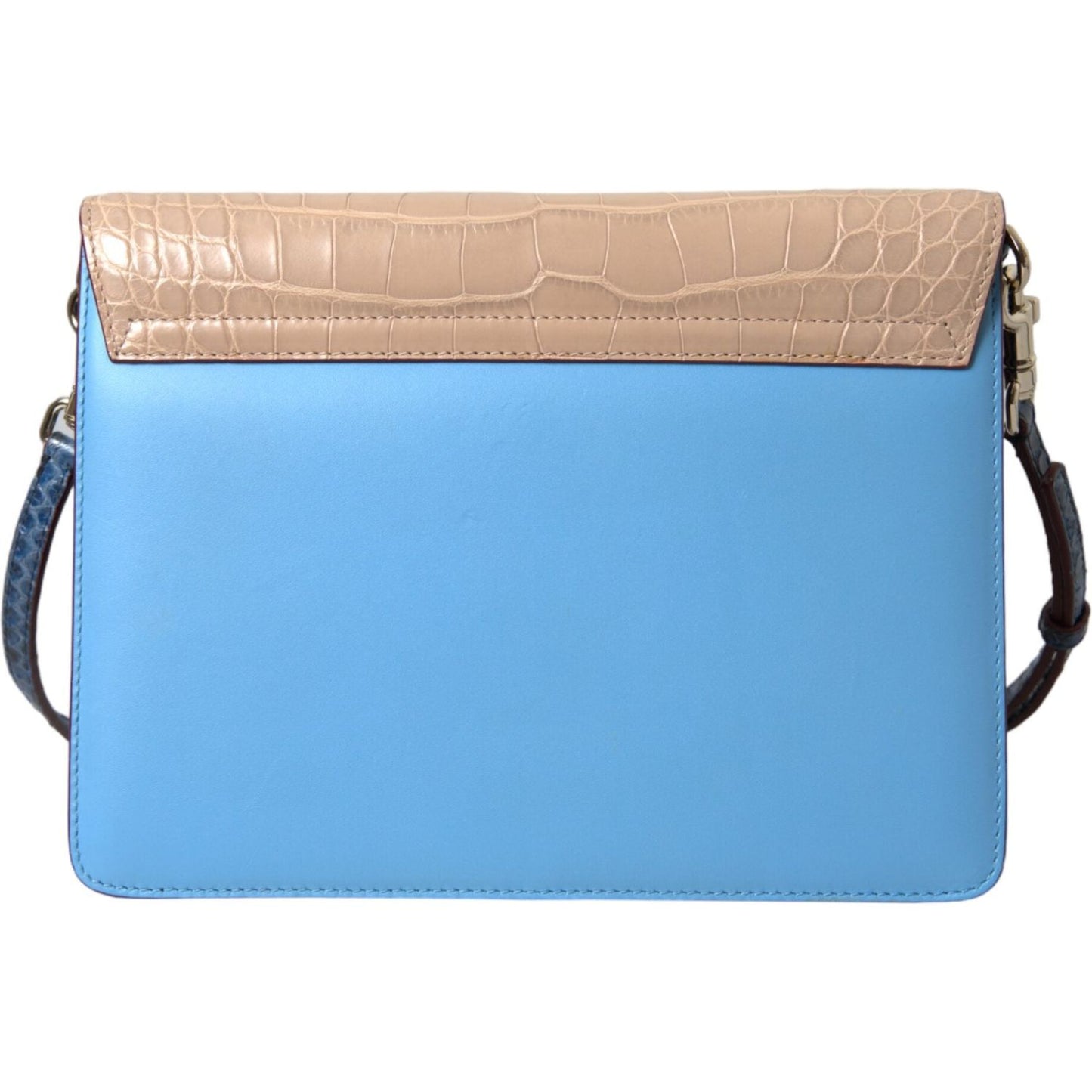 Blue Beige Exotic Leather LUCIA Crossbody Purse Bag
