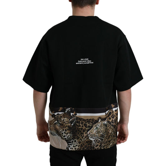 Dolce & GabbanaElegant Leopard Print Crew Neck TeeMcRichard Designer Brands£699.00