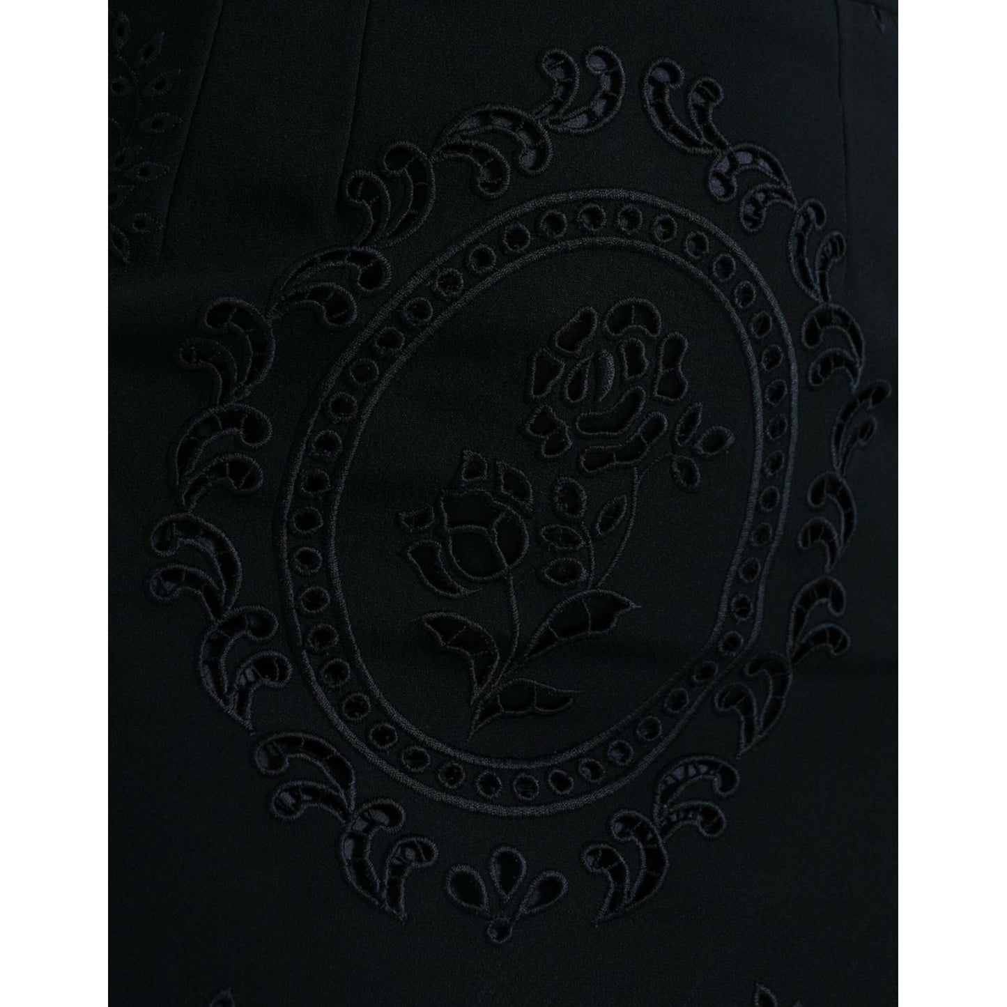 Dolce & Gabbana Black Floral Lace Bodycon Midi Dress black-floral-lace-viscose-bodycon-midi-dress