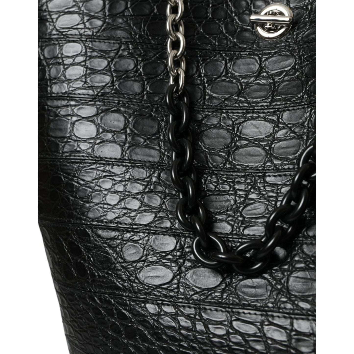 Balenciaga Elegant Black Crocodile Leather Maxi Bucket Bag elegant-black-crocodile-leather-maxi-bucket-bag