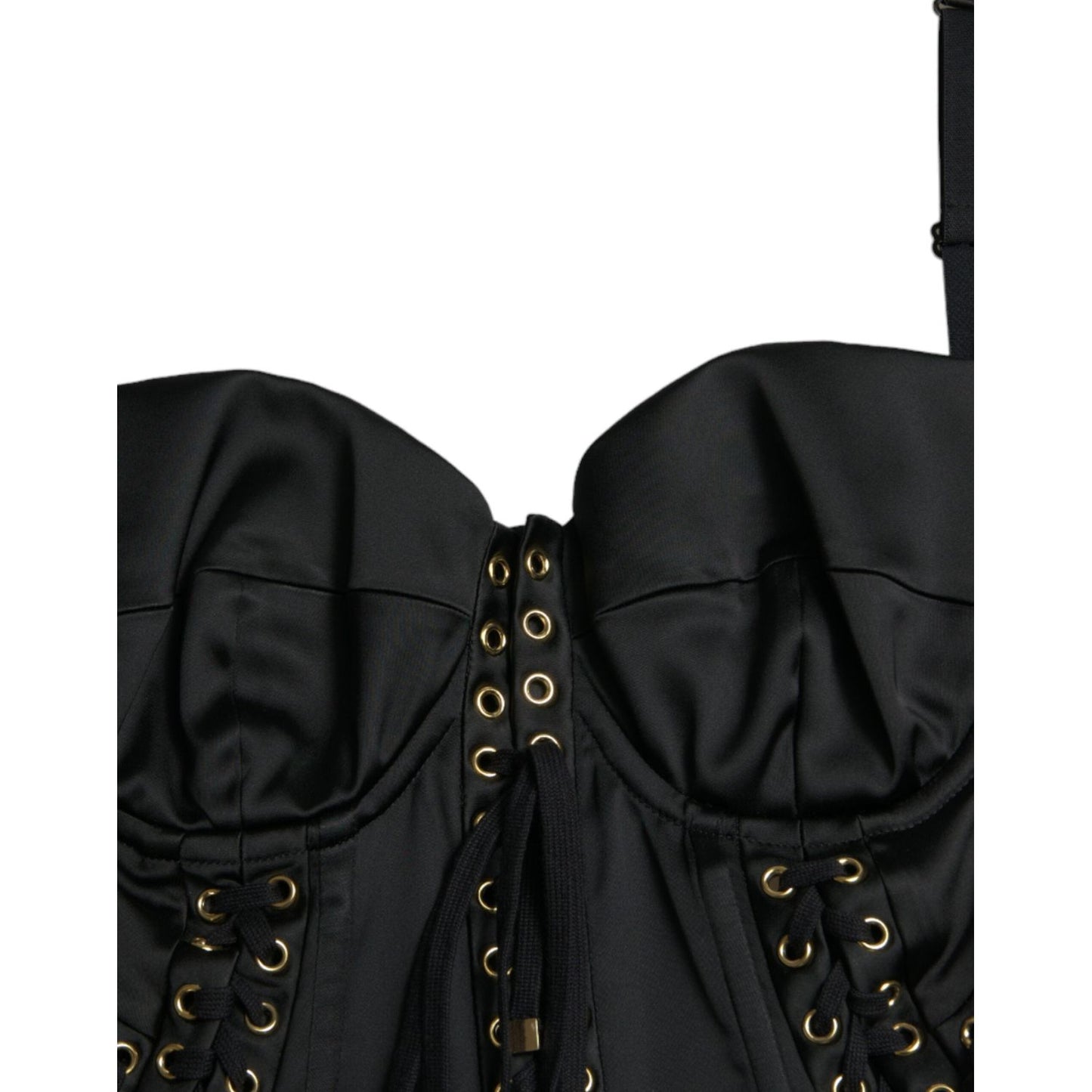 Dolce & Gabbana Elegant Black Lace-Up Midi Bodycon Dress elegant-black-lace-up-midi-bodycon-dress