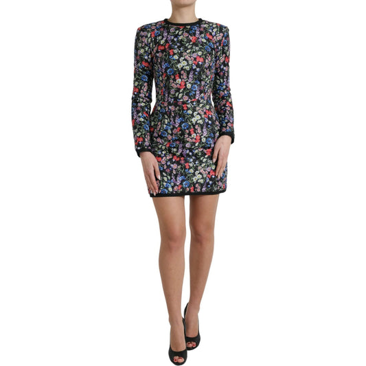 Dolce & Gabbana Floral Sheath Mini Dress Elegance floral-sheath-mini-dress-elegance