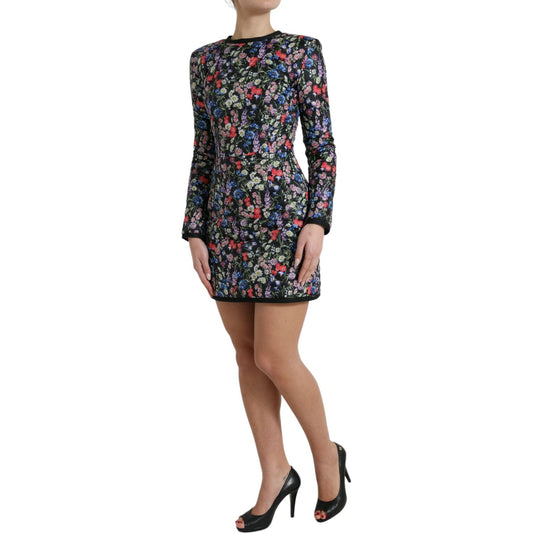 Dolce & Gabbana Floral Sheath Mini Dress Elegance floral-sheath-mini-dress-elegance