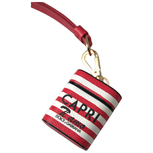 Dolce & Gabbana Elegant Red Leather Airpods Case red-stripe-dauphine-leather-logo-print-strap-airpod-case 465A4831-fb961240-3b8.jpg