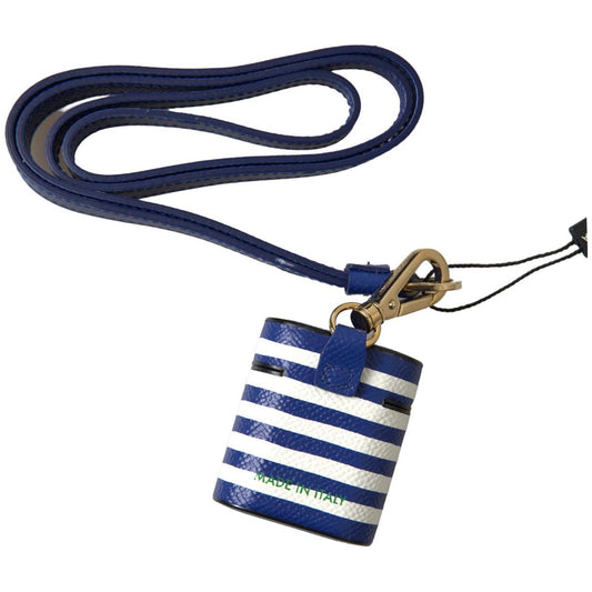 Dolce & Gabbana Chic Blue Striped Leather Airpods Case blue-stripe-dauphine-leather-logo-print-strap-airpod-case 465A4844-a649295d-cfc.jpg