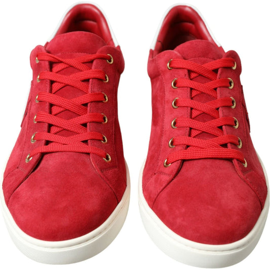 Dolce & Gabbana | Elegant Red & White Low Top Sneakers| McRichard Designer Brands   