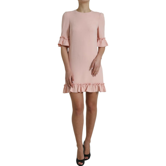 Dolce & Gabbana | Elegant Light Pink A-Line Shift Mini Dress| McRichard Designer Brands   